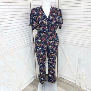 ASOS Uttam Boutique Floral Jumpsuit Blue Multi Large